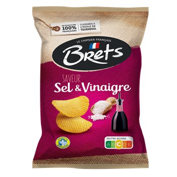 Bret&rsquo;s Chips à l&rsquo;huile de tournesol, sel & vinaigre – 125g